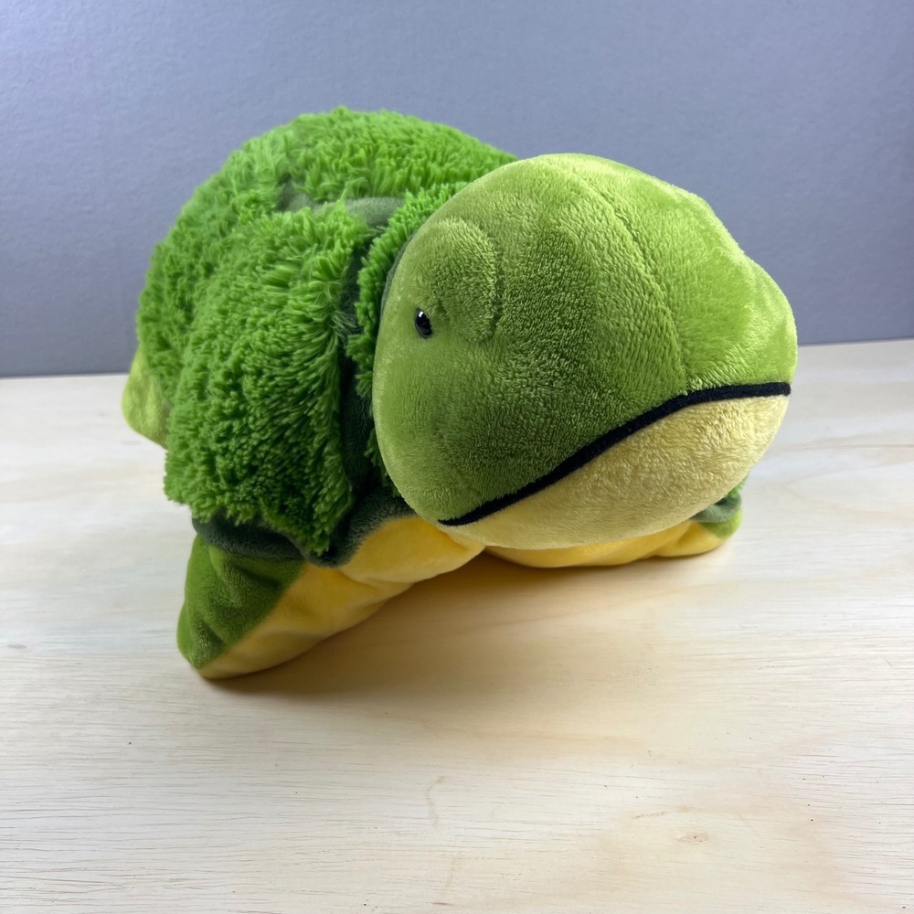 Pillow Pets Green Turtle Plush Stuffed Animal Toy Large 18 inch Folding Pillow